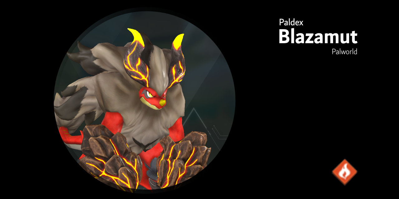 Blazemut 096 – Palworld Active Skills, Location, Breeding Pairs, & Drops