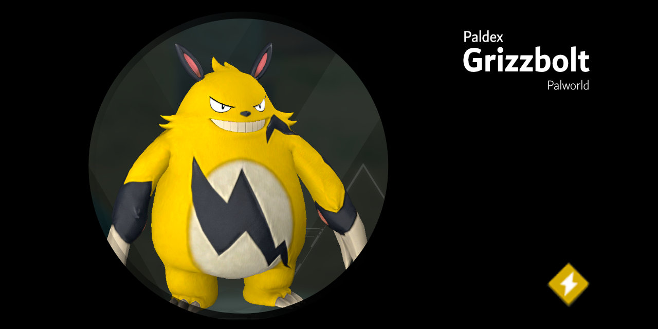 Grizbolt 103 – Palworld Active Skills, Location, Breeding Pairs, & Drops