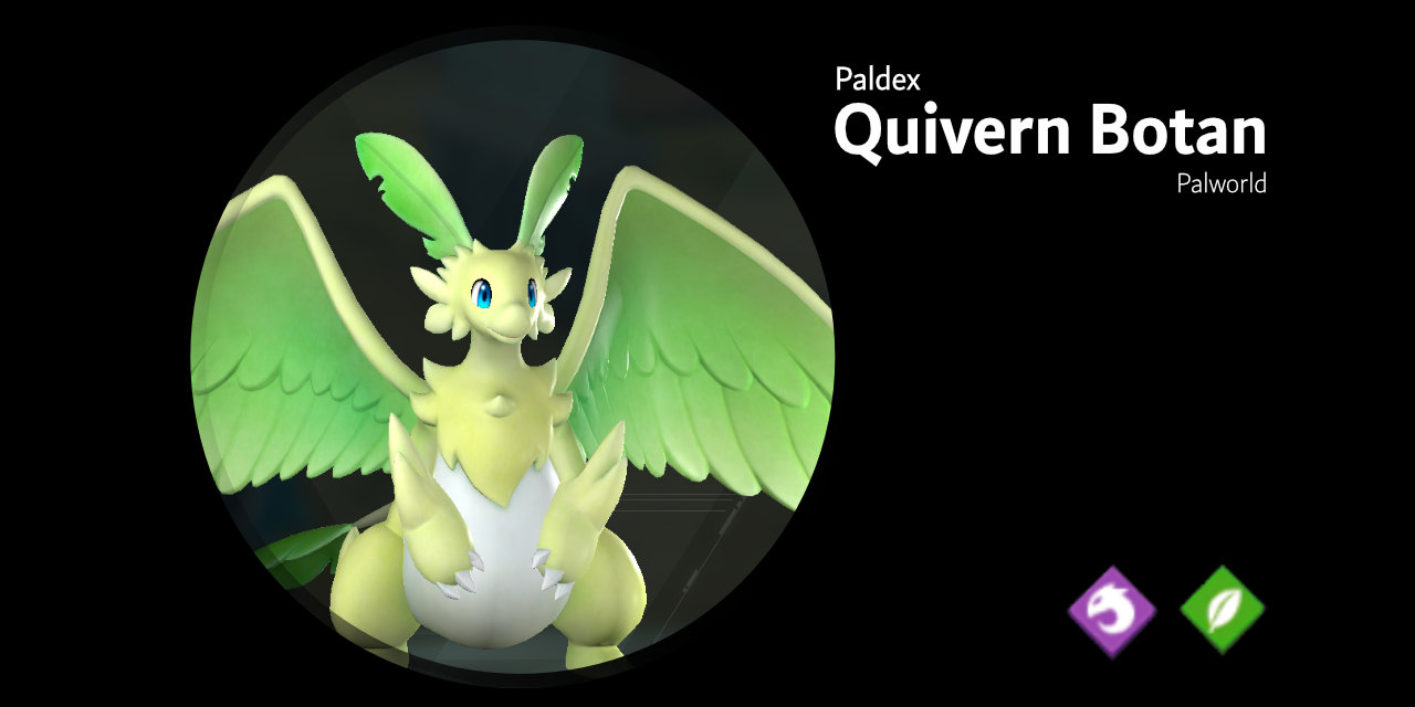 Quivern Botan – Palworld Active Skills, Location, Breeding Pairs, & Drops